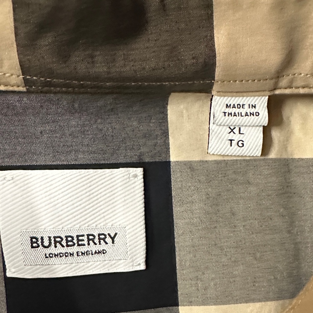 Burberry Men's Beige and Dark Brown Check Shirt - Picture 3 of 8